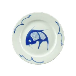 Online White & Blue Carp Dinner Plate, 25.5cm Chinese Ingredients|Plates