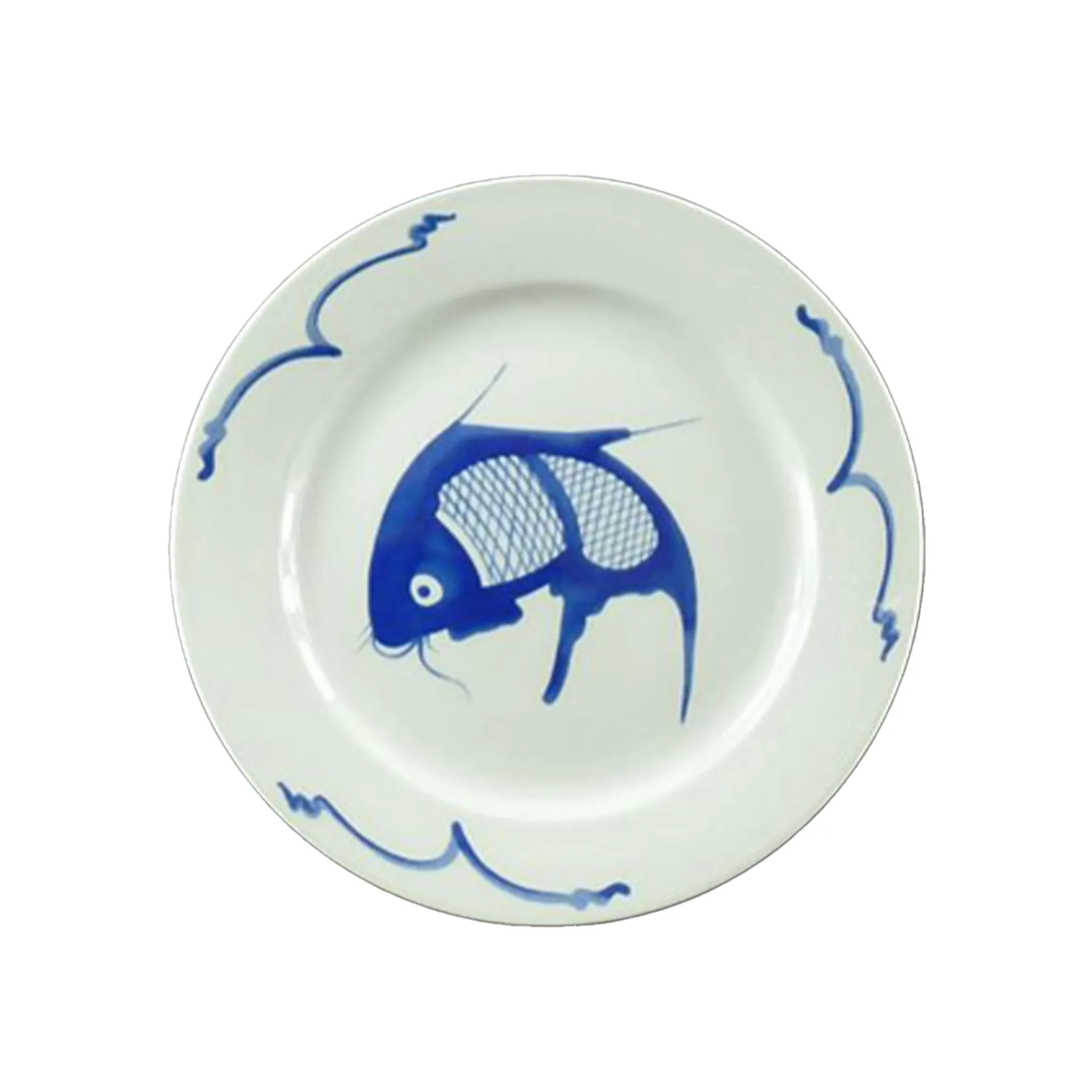 Online White & Blue Carp Dinner Plate, 25.5cm Chinese Ingredients|Plates