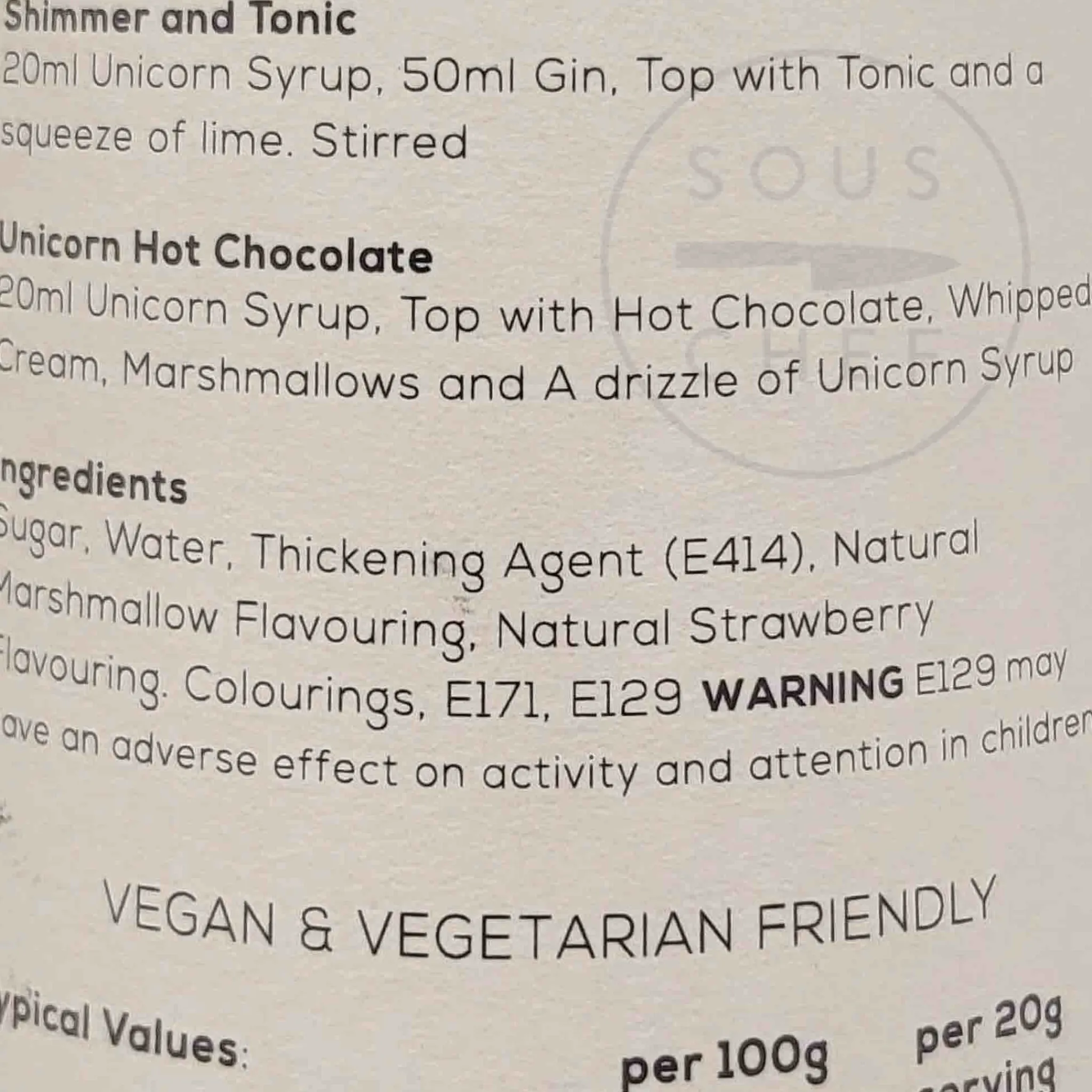 Fantasy Range Unicorn Syrup, 750ml Ingredients Brands|Made In The Uk