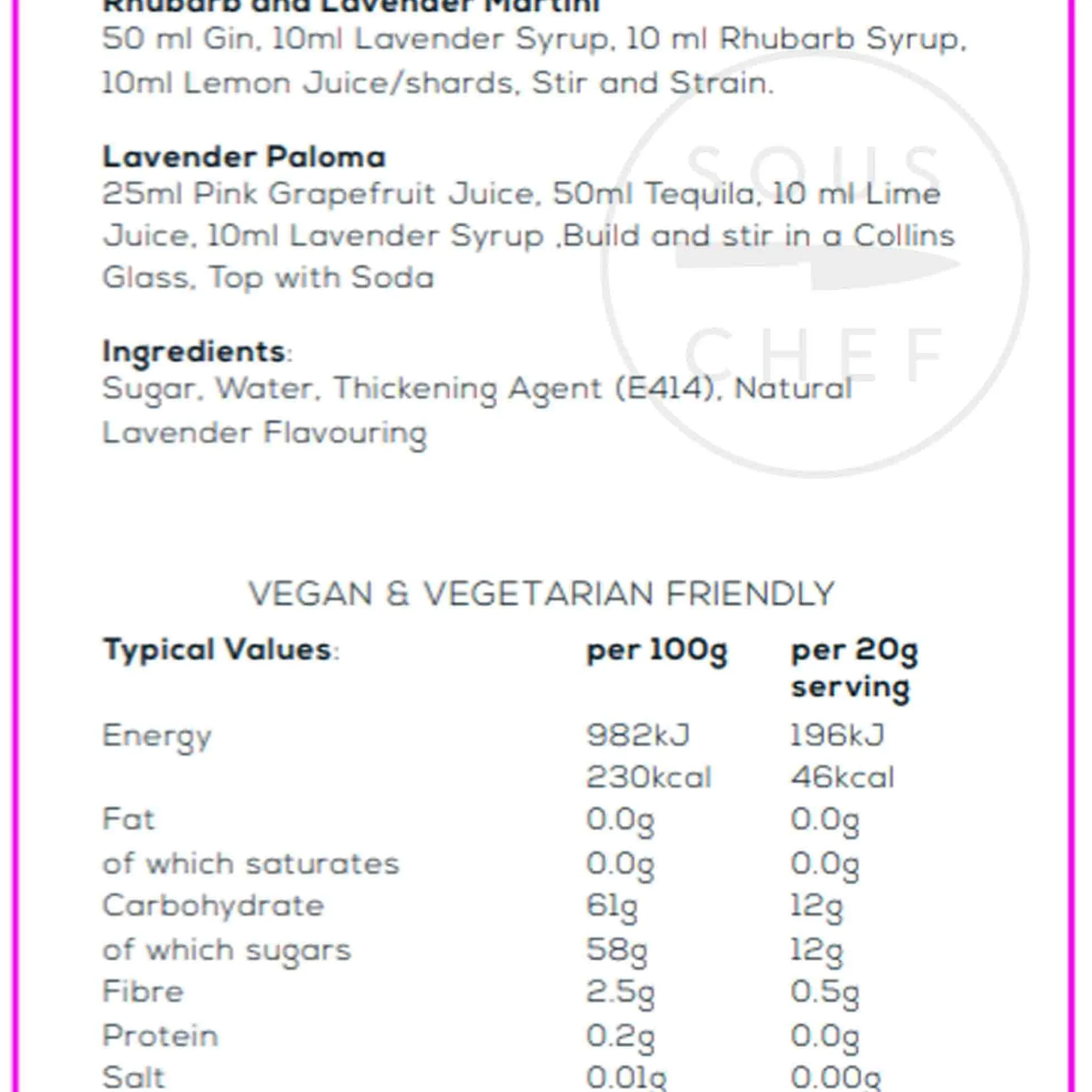 Online Premium Lavender Syrup, 750ml Ingredients Brands|Made In The Uk