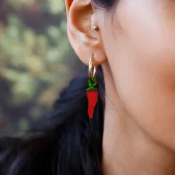 Chilli Pepper Hoop Earrings Tableware Brands