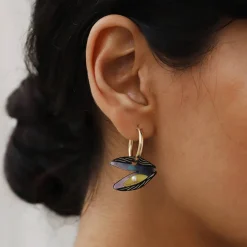 Clearance Mussel Hoop Earrings Tableware Brands