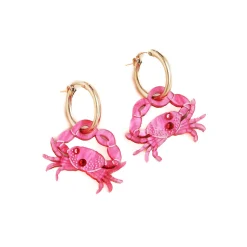 New Pink Crab Hoop Earrings Tableware Brands
