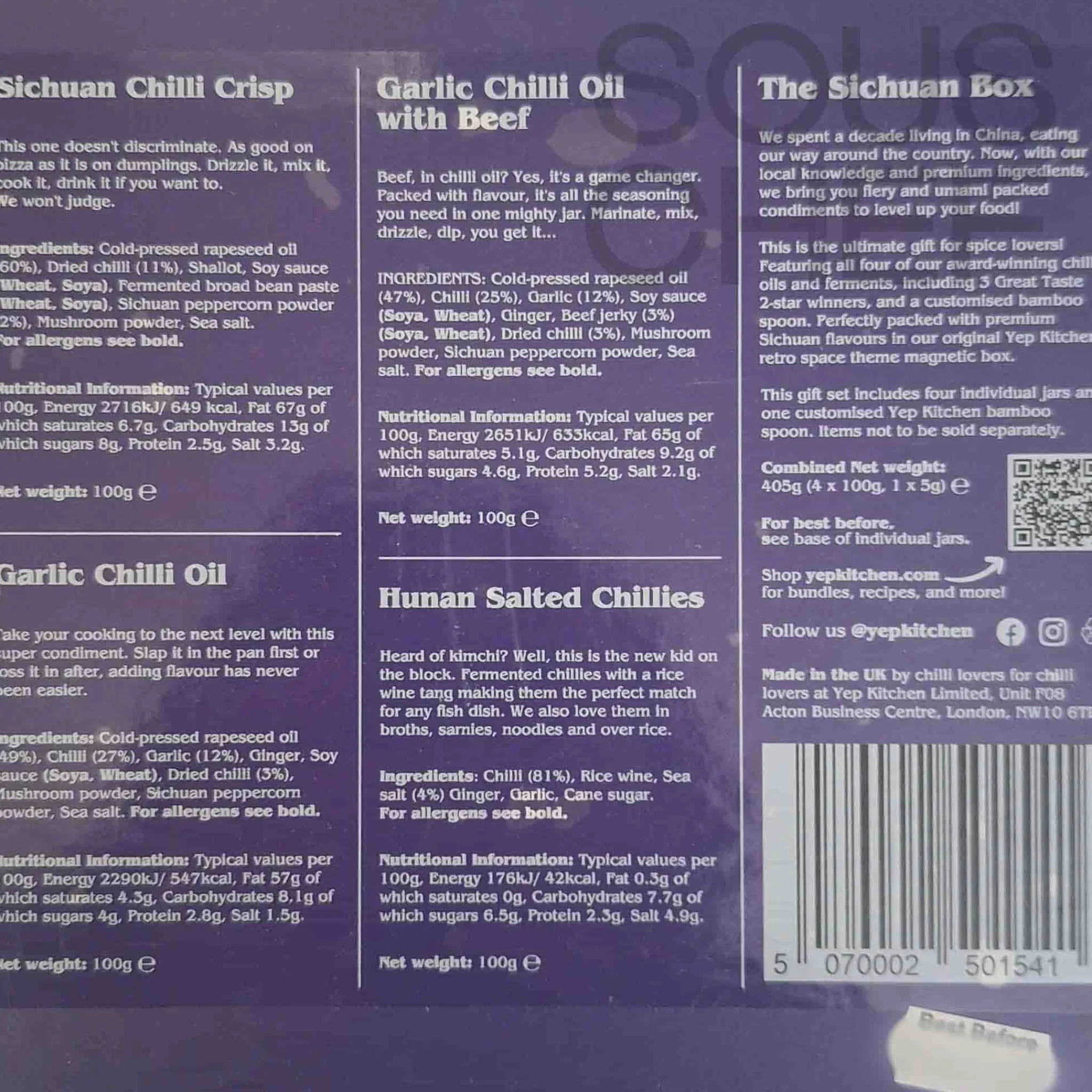 The Sichuan Gift Box Ingredients Brands|Chinese Ingredients