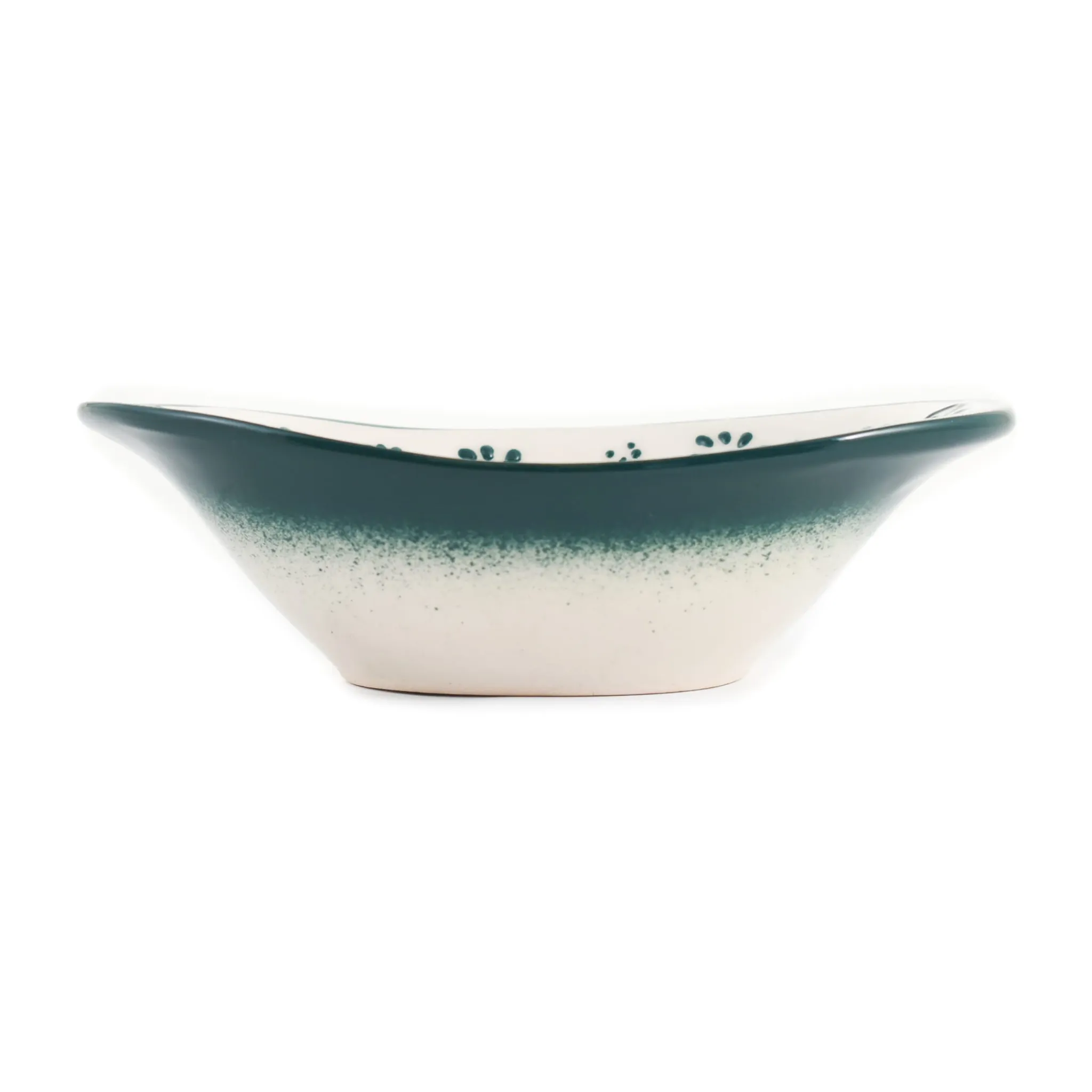 Outlet Yesil Ve Beyaz Boyali Oval Bowl, 16cm Tableware Brands|Crockery & Dinnerware