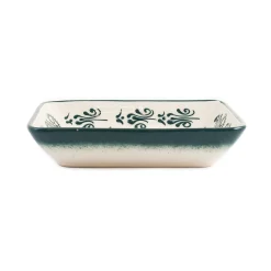 Sale Yesil Ve Beyaz Boyali Rectangular Serving Dish, 18x13cm Tableware Brands
