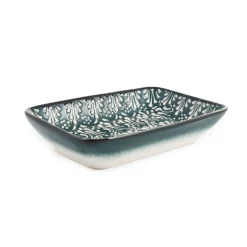 Online Yesil Ve Beyaz Boyali Rectangular Serving Dish, 16x11.5cm Tableware Brands|Serveware