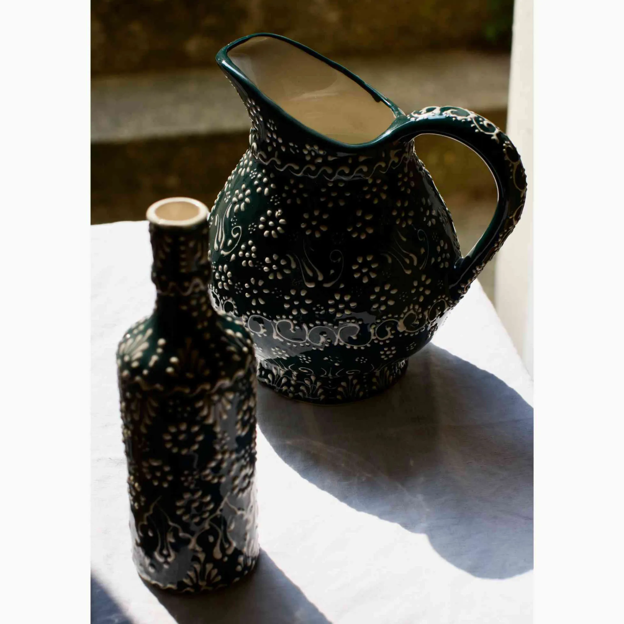Outlet Yesil Ve Beyaz Boyali Round Jug, 2 Litre Tableware Brands|Jugs & Bottles