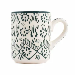 Clearance Yesil Ve Beyaz Boyali Straight Mug, 325ml Tableware Brands