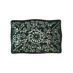 Sale Yesil Ve Beyaz Boyali Wavy Edge Snack Dish, 13.5cm Tableware Brands