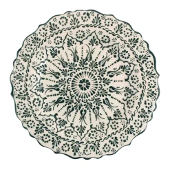 Outlet Yesil Ve Beyaz Boyali Wavy Serving Platter, 31.5cm Tableware Brands|Serveware